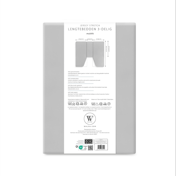 Walra 3Pcs bed Fitted sheet - Grey