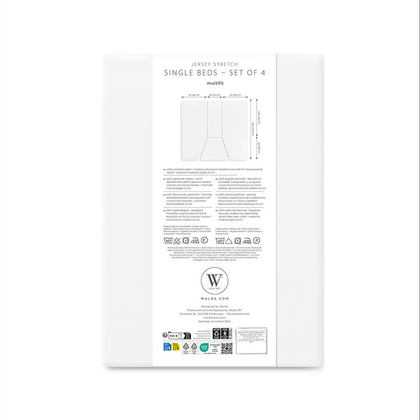 Walra 4Pcs bed Fitted sheet - White