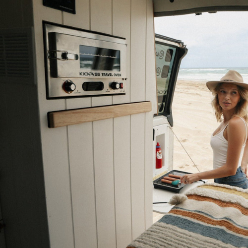 KickAss 12V 130W Portable Travel Oven with Glass Door & Thermometer