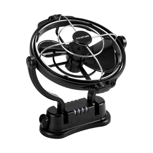 KickAss 12V / 24V 360°, 3 Speed Caravan Fan - Black