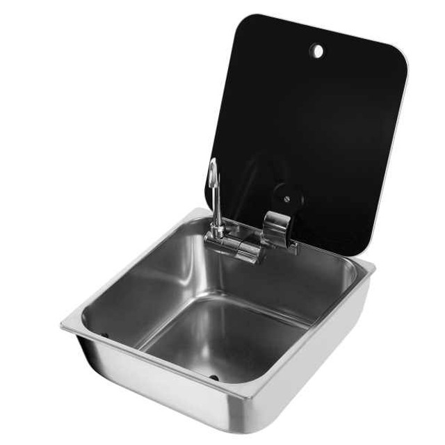 CAN Sink With Glass Lid & Folding Mixer