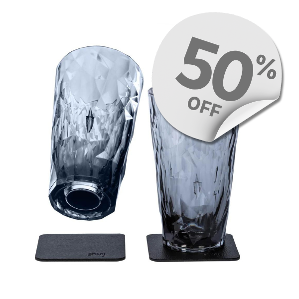 Silwy Magnetic Plastic Glass - Longdrink Grey - 2Pk