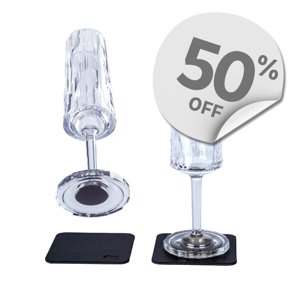 Silwy Magnetic Plastic Glass - Champagne - 2Pk
