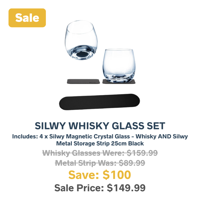 Silwy Magnetic Crystal Whisky Glass set