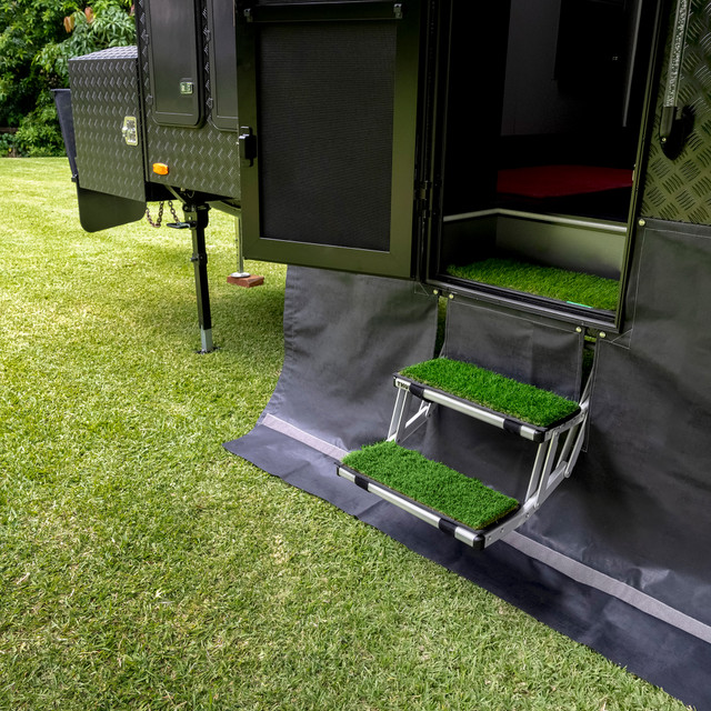 Aussie Traveller Xtend Pull Out step Mat Green - 20 x 51cm