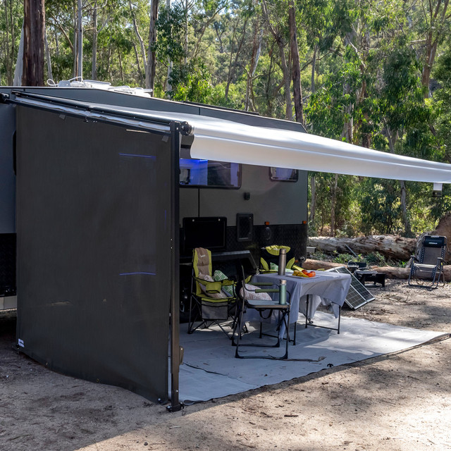 Aussie Traveller Sunblocker Privacy Screen  End Wall - Black
