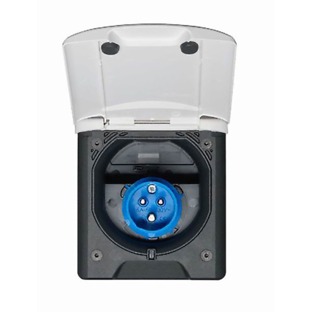 240V Power Inlet Box - Flush Mount - Magnetic Lock