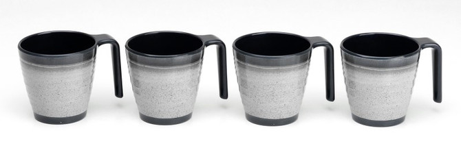 Stacking Mugs - Granite Grey - 4 Piece Set