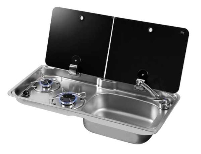 CAN 2 Burner Gas Hob & RH Sink Combo - With Mixer