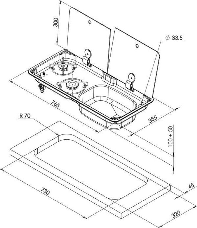 CAN 2 Burner Gas Hob & RH Sink Combo - With Mixer