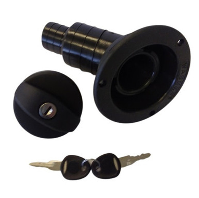 Locking Water Filler With  Round Cap - Black