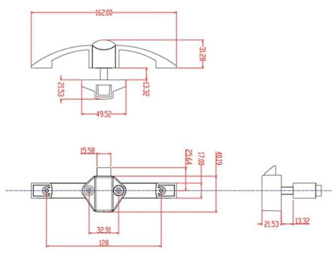 Small 128mm Camber Push Lock - Nickel