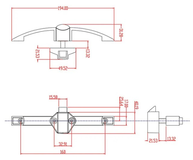 Large 160mm Camber Push Lock - Nickel