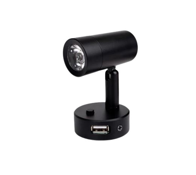 MiniTube D4 LED 10-30V Light With USB - Black