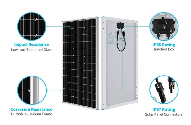 Flexible Solar Panel 100W (1134 x 544 x 3mm)