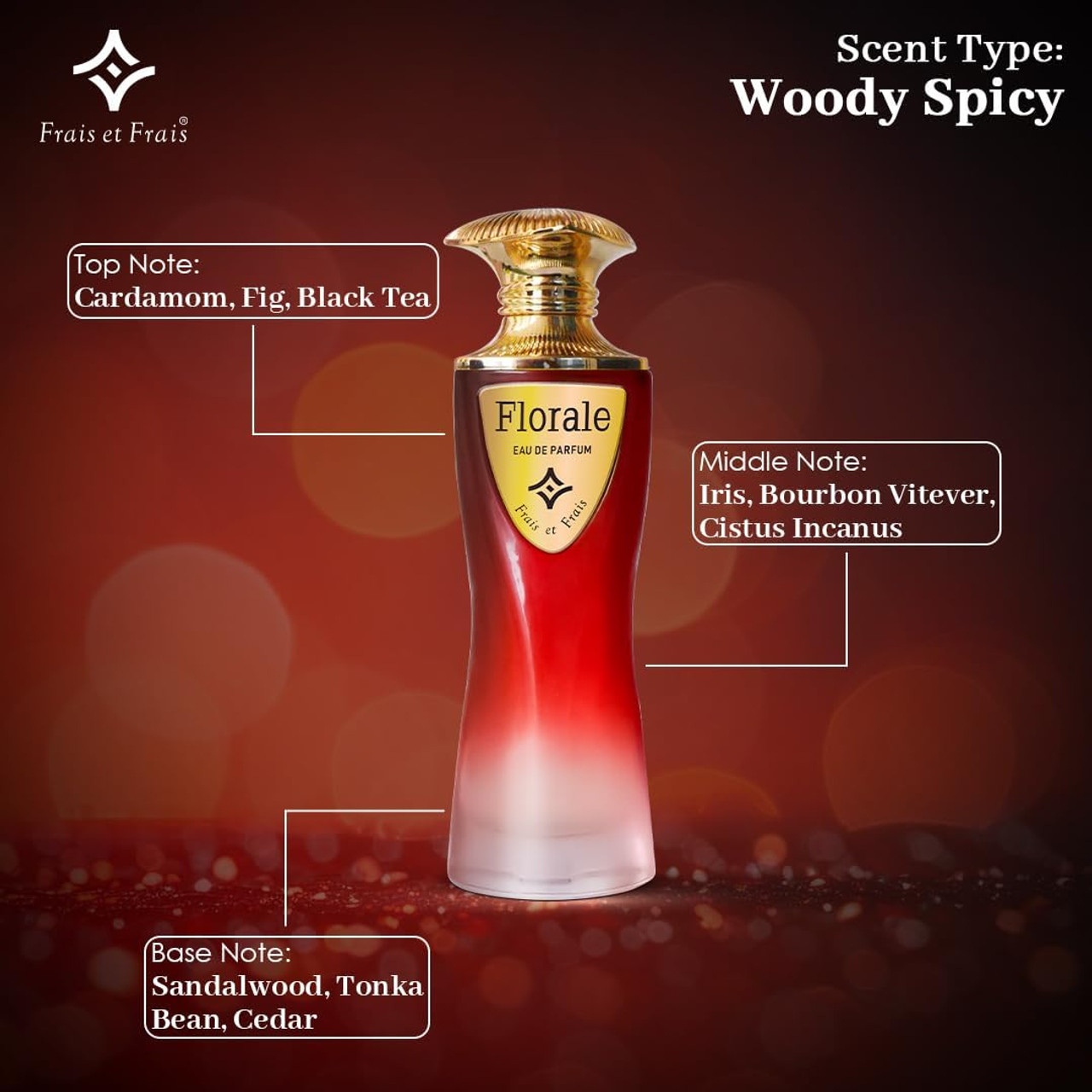 Florale Perfume 100ML - EDP - Unisex Woody-Spicy Fragrance with Cardamom, Iris & Sandalwood