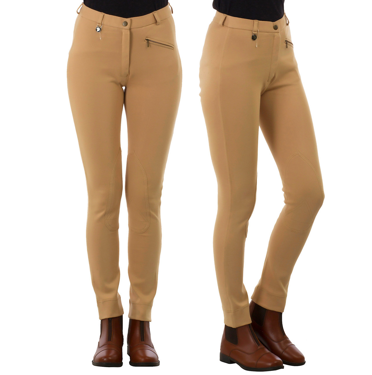 Ladies Plain Beige Riding Jodhpurs Unicorn Equestrian