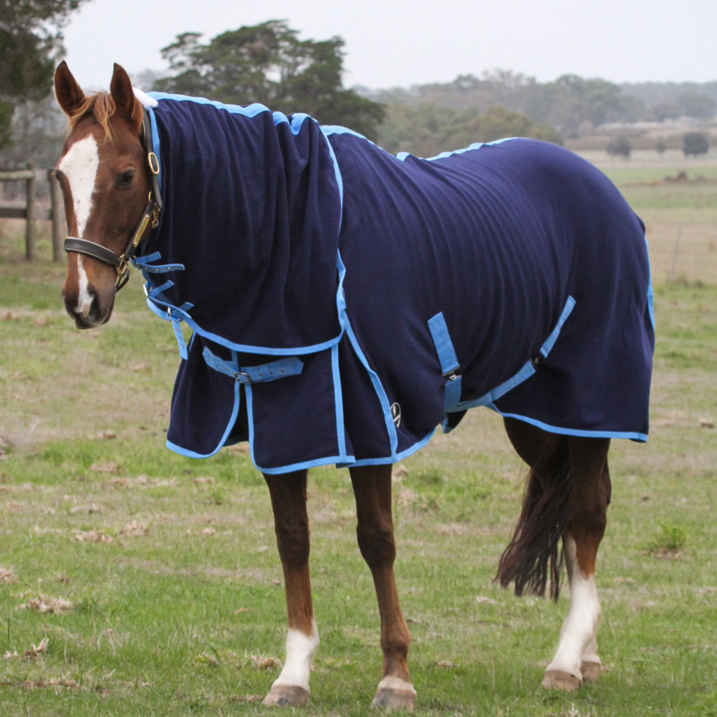 Unicorn Anti Piling Polar Fleece Combo Horse Rug Navy Blue Unicorn