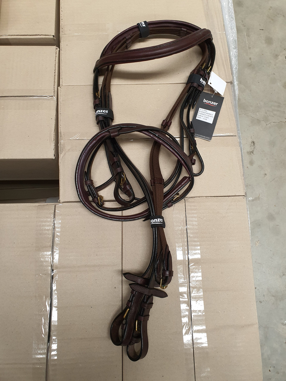 Bonzer Bridle Raised Bridle Padded crown Baracandy With Reins