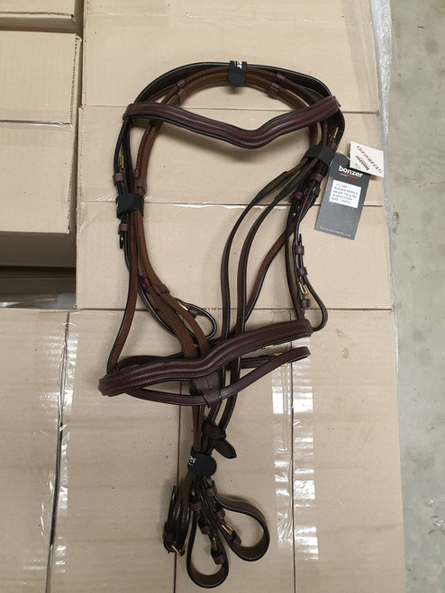 Bonzer Bridle Raised bridle shape NB&BB Baracandy With Reins