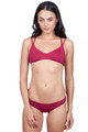 Frankies Bikinis Charlie Bottom in Maroon  Front