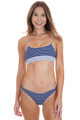 BEACH BUNNY Emerson Bralette Top in Navy / White Stripe