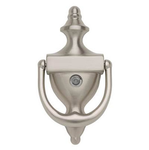 BALDWIN 0103.150 COLONIAL DOOR KNOCKER W/OBSERVASCOPE SATIN NICKEL