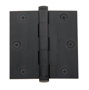 BALDWIN 1035.102.I SQUARE CORNER HINGE (EACH) 3-1/2" X 3-1/2" IN OIL RUBBED BRONZE