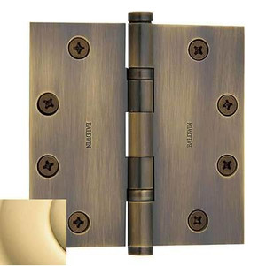 BALDWIN 1046.030.I SQUARE CORNER BALL BEARING HINGE (EACH) 4.5" X 4.5" IN POLISHED BRASS