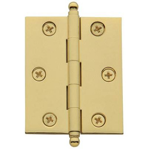 BALDWIN 1080.030.I BALL TIP HINGE FINIAL FOR RADIUS CORNER HINGE (SET OF 2) IN POLISHED BRASS