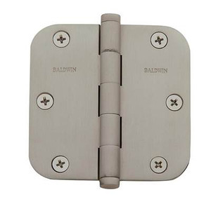 BALDWIN 1135.150.I 5/8" RADIUS CORNER HINGE (EACH) 3.5" X 3.5" IN SATIN NICKEL