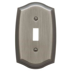 BALDWIN 4756.151.CD COLONIAL SINGLE TOGGLE SWITCH PLATE IN ANTIQUE NICKEL BALDWIN 4756.151.CD COLONIAL SINGLE TOGGLE SWITCH PLATE IN ANTIQUE NICKEL