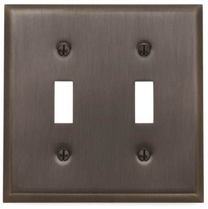 BALDWIN 4761.112.CD BEVELED EDGE DOUBLE TOGGLE SWITCH PLATE IN VENETIAN BRONZE