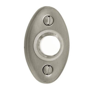 BALDWIN 4852.150 SMALL OVAL BELL BUTTON 2" X 1-1/8" IN SATIN NICKEL