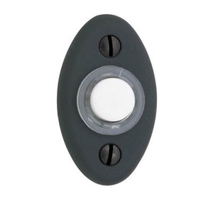 BALDWIN 4852.190 SMALL OVAL BELL BUTTON 2" X 1-1/8" IN SATIN BLACK BALDWIN 4852.190 SMALL OVAL BELL BUTTON 2" X 1-1/8" IN SATIN BLACK