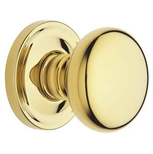 BALDWIN 5015.030.PRIV PRIVACY SET 5015 CLASSIC KNOB WITH 5048 ROSE 2-3/8" BACKSET IN POLISHED BRASS