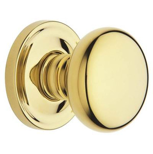BALDWIN 5015.031.IDM HALF DUMMY SET 5015 CLASSIC KNOB WITH 5048 ROSE IN NON-LACQUERED BRASS