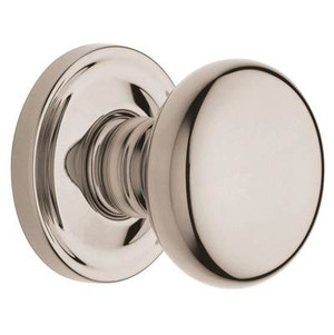 BALDWIN 5015.055.IDM HALF DUMMY SET 5015 CLASSIC KNOB WITH 5048 ROSE IN LIFETIME (PVD) POLISHED NICKEL