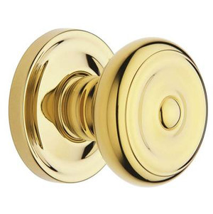 BALDWIN 5020.003.IDM HALF DUMMY SET 5020 COLONIAL KNOB WITH 5048 ROSE IN LIFETIME (PVD) POLISHED BRASS