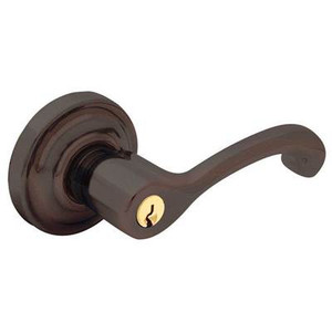 BALDWIN 5245.112.RENT TUBULAR KEYED ENTRY SET RIGHT HAND CLASSIC LEVER WITH CLASSIC ROSE EMERGENCY EXIT IN VENETIAN BRONZE