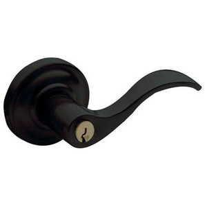 BALDWIN 5255.190.RENT TUBULAR KEYED ENTRY SET RIGHT HAND WAVE LEVER WITH CLASSIC ROSE EMERGENCY EXIT IN TUBULAR KEYED ENTRY SET RIGHT HAND WAVE LEVER WITH CLASSIC ROSE EMERGENCY EXIT IN BLACK