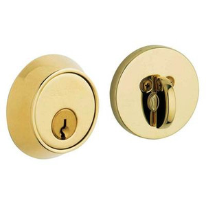 BALDWIN 8041.003 CONTEMPORARY SINGLE CYLINDER DEADBOLT  1-5/8" DOOR PREP IN LIFETIME(PVD) POLISHED BRASS