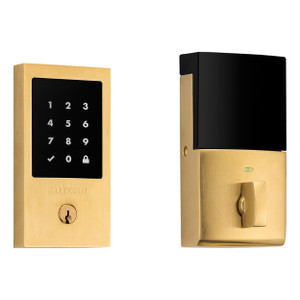 BALDWIN 8225.044.ZW MINNEAPOLIS TOUCHSCREEN Z-WAVE SMART ELECTRONIC DEADBOLT IN LIFETIME (PVD) SATIN BRASS