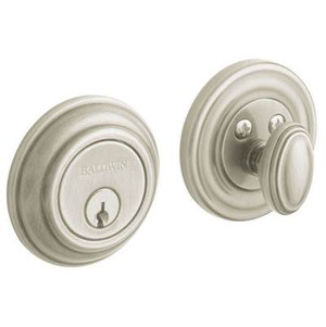 BALDWIN 8231.150 TRADITIONAL SINGLE CYLINDER DEADBOLT  2-1/8" DOOR PREP IN SATIN NICKEL