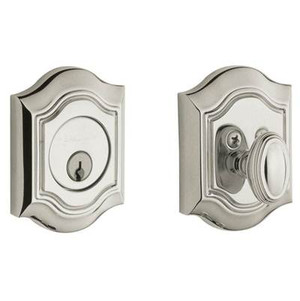 BALDWIN 8237.055 BETHPAGE SINGLE CYLINDER DEADBOLT  2-1/8" DOOR PREP IN LIFETIME(PVD) POLISHED NICKEL