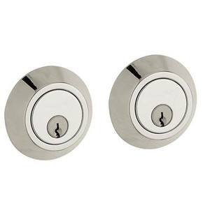 BALDWIN 8242.055 CONTEMPORARY DOUBLE CYLINDER DEADBOLT  2-1/8" DOOR PREP IN LIFETIME (PVD) POLISHED NICKEL