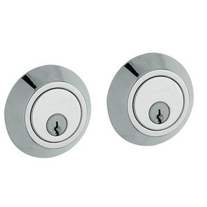 BALDWIN 8242.260 CONTEMPORARY DOUBLE CYLINDER DEADBOLT  2-1/8" DOOR PREP IN POLISHED CHROME