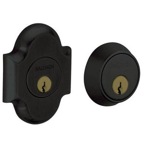 BALDWIN 8253.190 ARCHED DOUBLE CYLINDER DEADBOLT  2-1/8" DOOR PREP IN SATIN BLACK