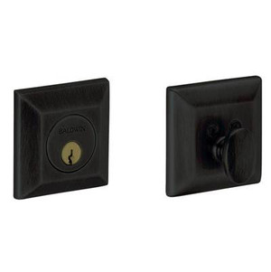 BALDWIN 8254.190 SQUARED SINGLE CYLINDER DEADBOLT 2-1/8" DOOR PREP IN SATIN BLACK BALDWIN 8254.190 SQUARED SINGLE CYLINDER DEADBOLT 2-1/8" DOOR PREP IN SATIN BLACK