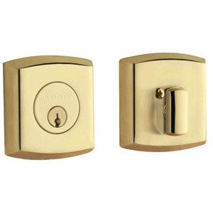 BALDWIN 8285.031 SOHO SINGLE CYLINDER DEADBOLT  2-1/8" DOOR PREP IN NON-LACQUERED BRASS